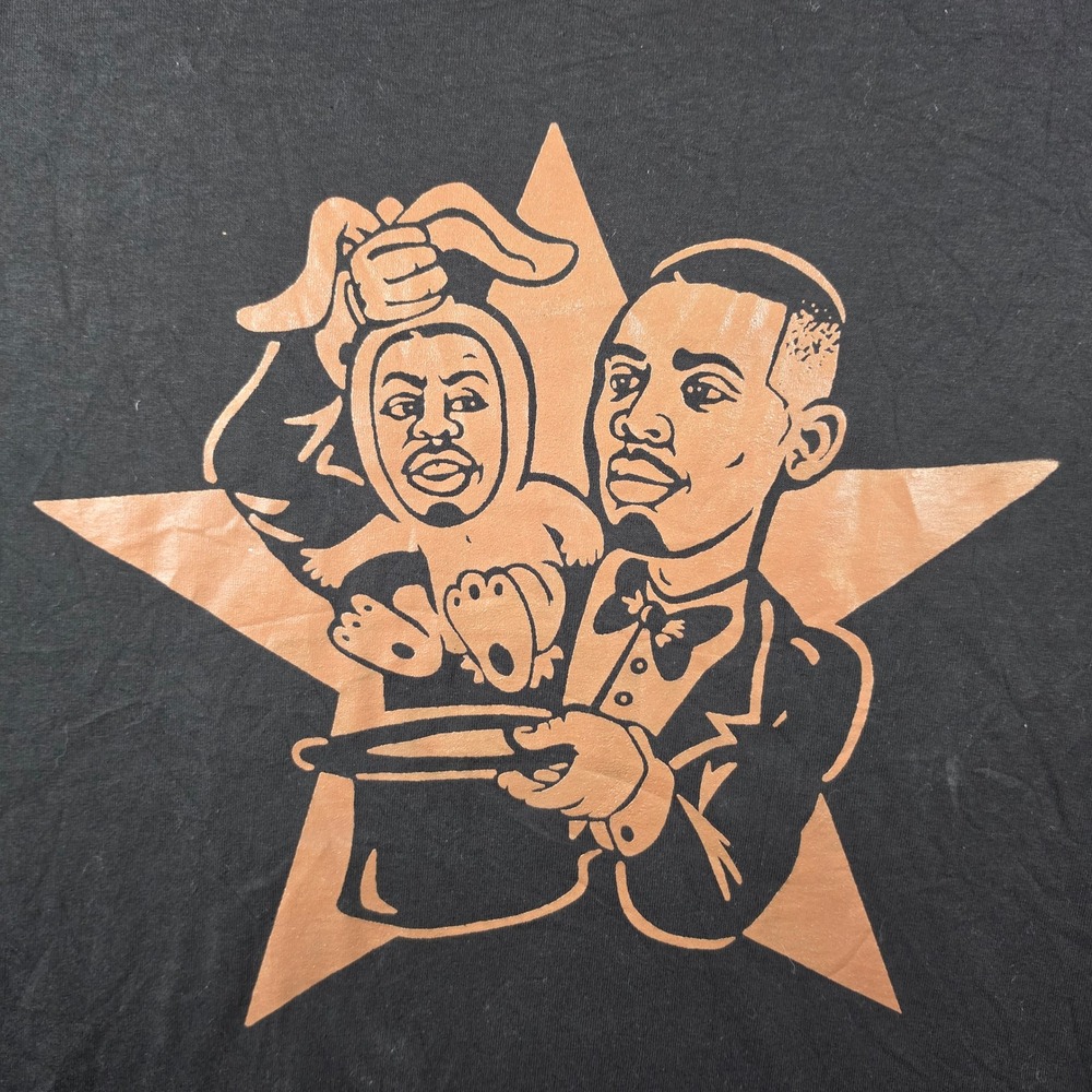 Alstyle Graphic T Shirt Mens Large Black Magic Star Rabbit Hat Novelty Tee - Picture 2 of 6